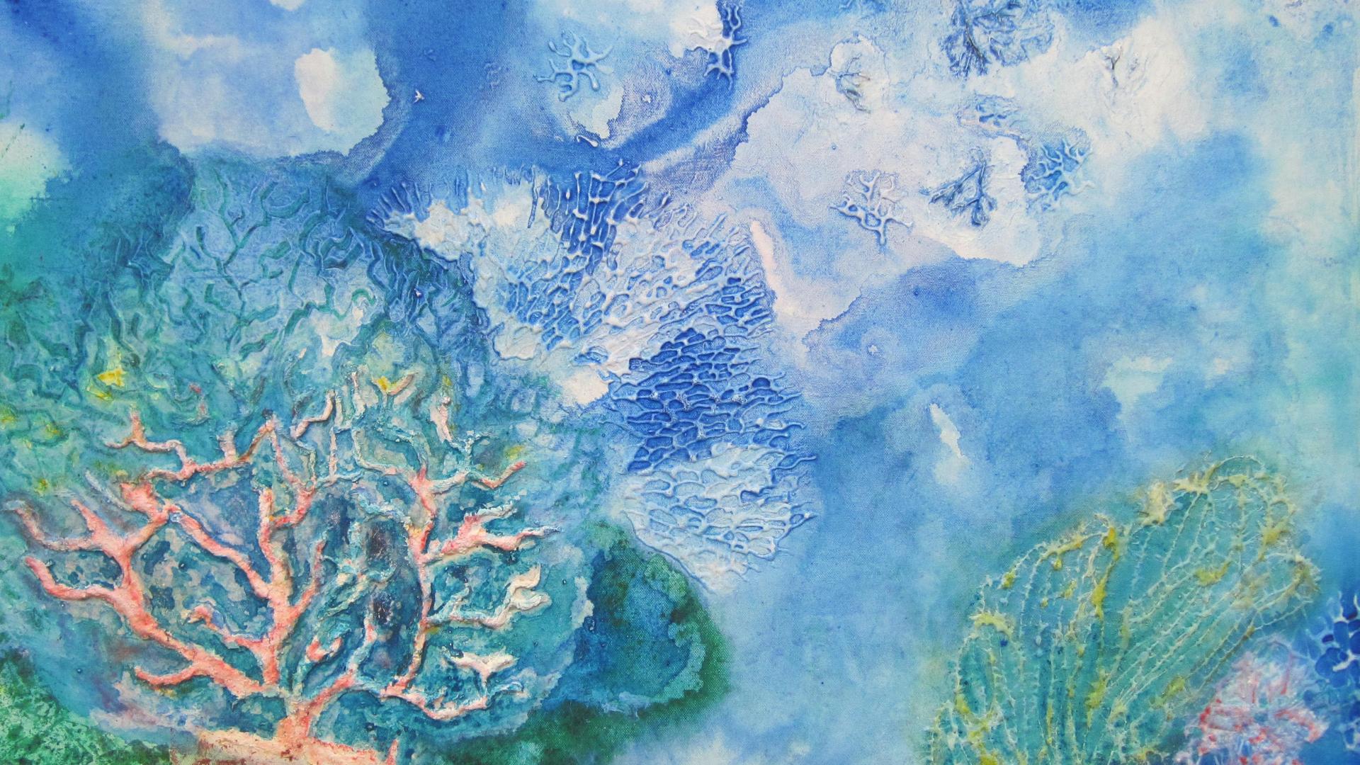 "Coral". Una de las pinturas de la exposición "Océano", de Silvana Vanzi.