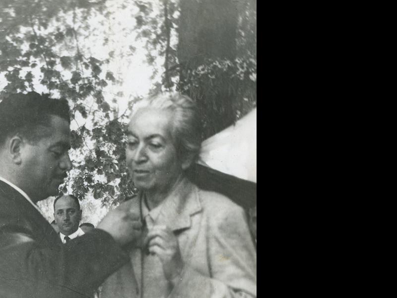 Alcalde de Vicuña y Gabriela Mistral, 1954.